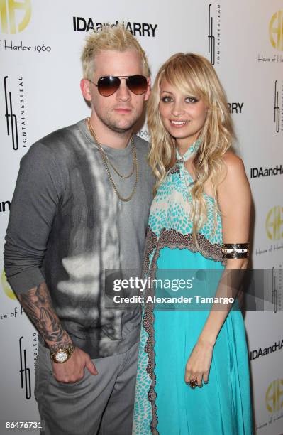 Joel Madden and Nicole Richie attend the launch of House of Harlow 1960 Jewelry Collection at Ida and Harry at Fontainebleau Miami Beach on May 6,...