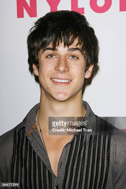 Actor David Henrie arrives to the NYLON Magazine and MYSPACE "Young Hollywood" party held at The Roosevelt Hotel on May 4, 2009 in Hollywood,...