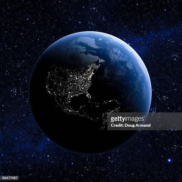 north america from space  - photopollution点のイラスト素材／クリップアート素材／マンガ素材／アイコン素材