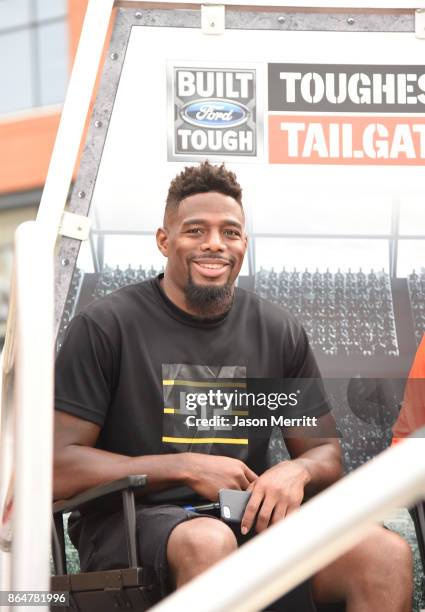 Steelers cornerback William Gay attends The Built Ford Tough toughest tailgate event on its fifth stop in Pittsburgh to Rev Up Steelers fans at...