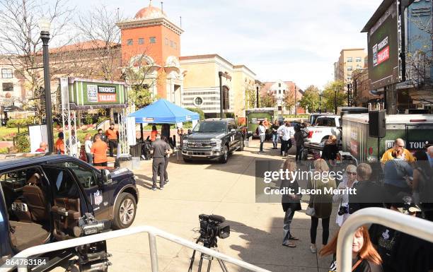 General view of atmosphere as Steelers fans attend The Built Ford Tough toughest tailgate event on its fifth stop in Pittsburgh to Rev Up Steelers...