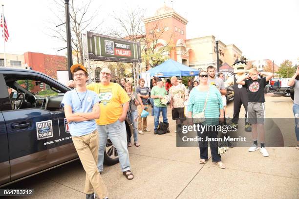 Steelers Mascot Steely McBeam engages fans during The Built Ford Tough toughest tailgate event on its fifth stop in Pittsburgh to Rev Up Steelers...