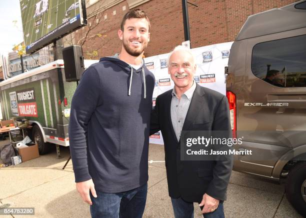 Steelers tight end Jesse James and 4 time Super Bowl winner, lengend, Rocky Bleier attend The Built Ford Tough toughest tailgate event on its fifth...