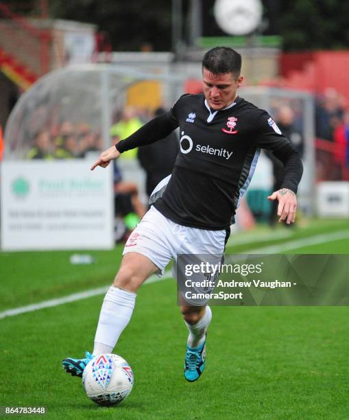 Lincoln City's Billy Knott during the Sky Bet League Two match between Cheltenham Town and Lincoln City at Whaddon Road on October 21, 2017 in...
