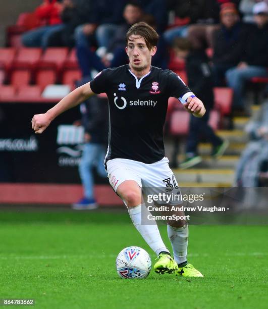 Lincoln City's Alex Woodyard during the Sky Bet League Two match between Cheltenham Town and Lincoln City at Whaddon Road on October 21, 2017 in...