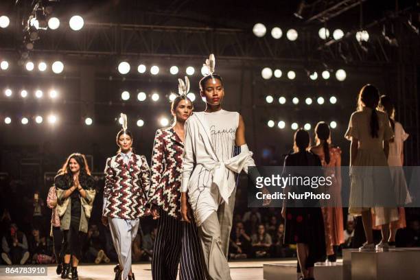 Fucsia Magazine runway in Bcapital fashion week in Bogotá, Colombia on 20 October 2017. BCapital is an event that takes place in the city of Bogotá,...