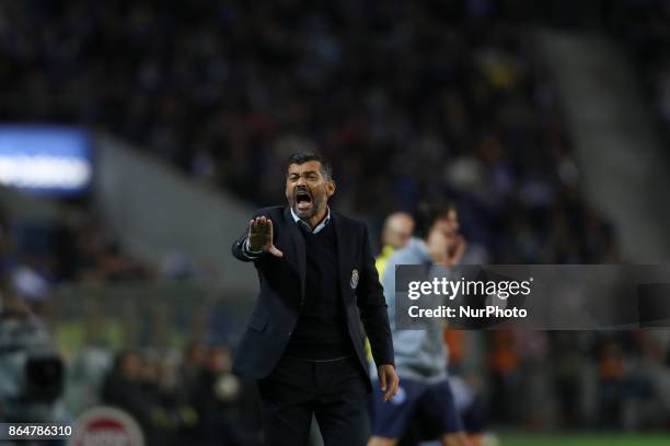 Porto's Portuguese head coach Sergio Conceicao during the Premier League 2017/18 match between FC Porto and FC Pacos de Ferreira, at Dragao Stadium...