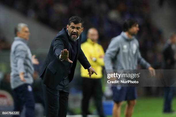 Porto's Portuguese head coach Sergio Conceicao during the Premier League 2017/18 match between FC Porto and FC Pacos de Ferreira, at Dragao Stadium...