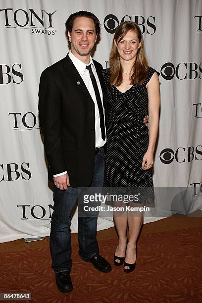 Actors Thomas Sadowski and Marin Ireland attend the 2009 Tony Awards Meet the Nominees press reception at The Millennium Broadway Hotel on May 6,...