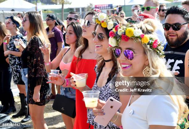 Festivalgoers watch Frenship perform at Camelback Stage during day 2 of the 2017 Lost Lake Festival on October 21, 2017 in Phoenix, Arizona.