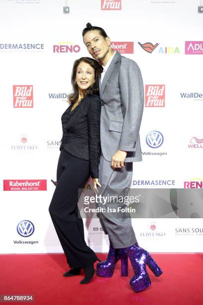 German actress Daniela Ziegler and Jorge Gonzalez attend the 'Goldene Bild der Frau' award at Hamburg Cruise Center on October 21, 2017 in Hamburg,...