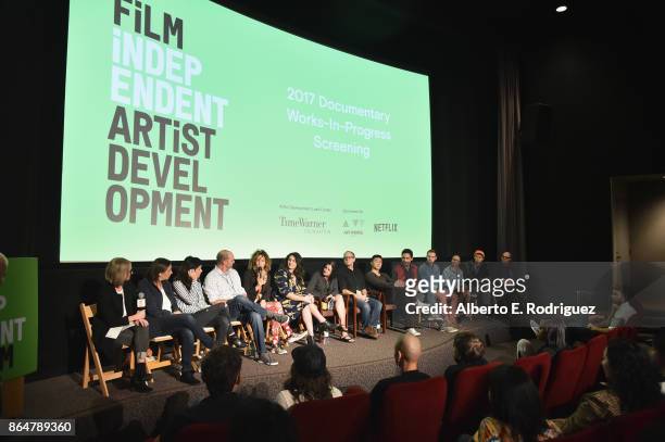 Manager of Documentary Programs and Fiscal Sponsorship at Film Independent Lisa Hasko, producer Anouchka van Riel, director Claudia Sparrow, producer...
