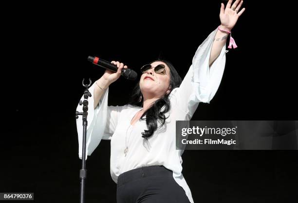 Carla Morrison performs at Piestewa Stage during day 2 of the 2017 Lost Lake Festival on October 21, 2017 in Phoenix, Arizona.