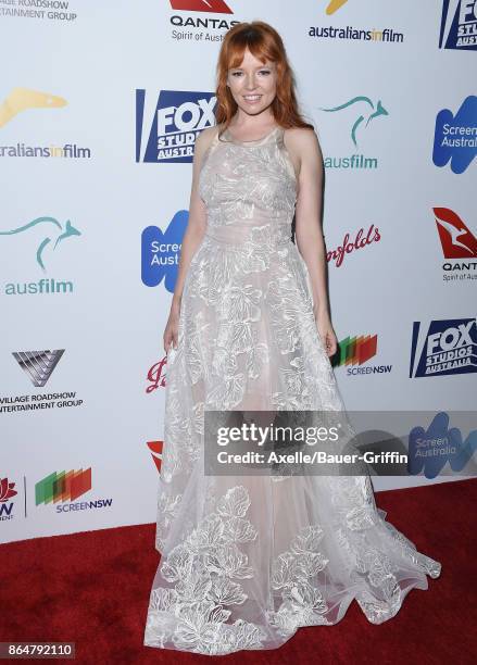 Actress Stef Dawson arrives at the 6th Annual Australians in Film Awards & Benefit Dinner at NeueHouse Hollywood on October 18, 2017 in Los Angeles,...