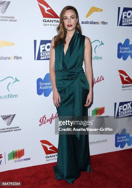 Actress Jessica McNamee arrives at the 6th Annual Australians in Film Awards & Benefit Dinner at NeueHouse Hollywood on October 18, 2017 in Los...