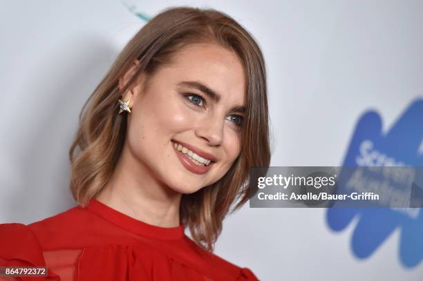 Actress Lucy Fry arrives at the 6th Annual Australians in Film Awards & Benefit Dinner at NeueHouse Hollywood on October 18, 2017 in Los Angeles,...