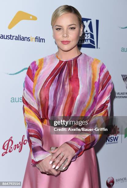 Actress Abbie Cornish arrives at the 6th Annual Australians in Film Awards & Benefit Dinner at NeueHouse Hollywood on October 18, 2017 in Los...