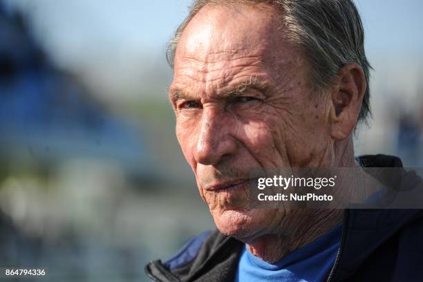 Zdenek Zeman head coach of Pescara Calcio 1936 reacts during serie B match between Pescara Calcio 1936 and Avellino in Pescara, Italy, on October 21,...