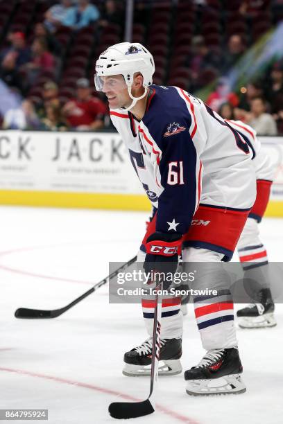 Cleveland Monsters defenseman Andre Benoit on the ice during the third period of the AHL hockey game between the San Jose Barracuda and Cleveland...