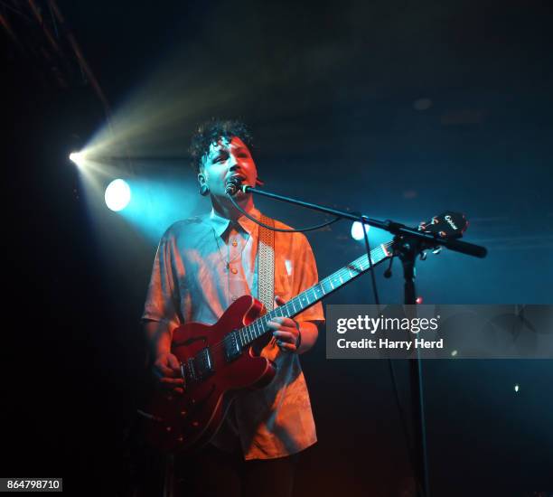 Frankie Drain of Arcade Hearts performs live on stage at Portsmouth Wedgewood Rooms on October 21, 2017 in Portsmouth, England.