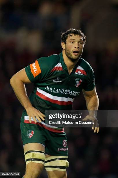 Dom Barrow of Leicester Tigers during the European Rugby Champions Cup match between Leicester Tigers and Castres Olympique at Welford Road on...