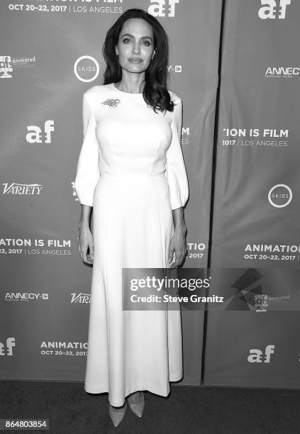 Angelina Jolie arrives at the Premiere Of Gkids' "The Breadwinner" at TCL Chinese 6 Theatres on October 20, 2017 in Hollywood, California.