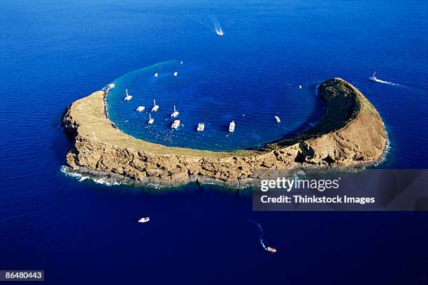 Aerial View Of Molokini Island Hawaii High-Res Stock Photo