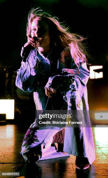 Zara Larsson performs live on stage at O2 Apollo Manchester on October 21, 2017 in Manchester, England.