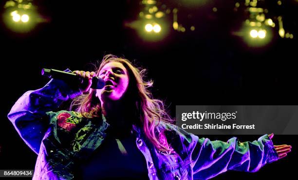 Zara Larsson performs live on stage at O2 Apollo Manchester on October 21, 2017 in Manchester, England.