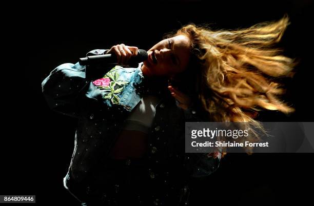 Zara Larsson performs live on stage at O2 Apollo Manchester on October 21, 2017 in Manchester, England.