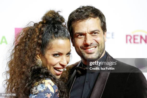 German actor Kai Schumann and his partner Marva Schreiber attends the 'Goldene Bild der Frau' award at Hamburg Cruise Center on October 21, 2017 in...