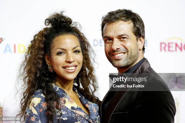 German actor Kai Schumann and his partner Marva Schreiber attends the 'Goldene Bild der Frau' award at Hamburg Cruise Center on October 21, 2017 in...