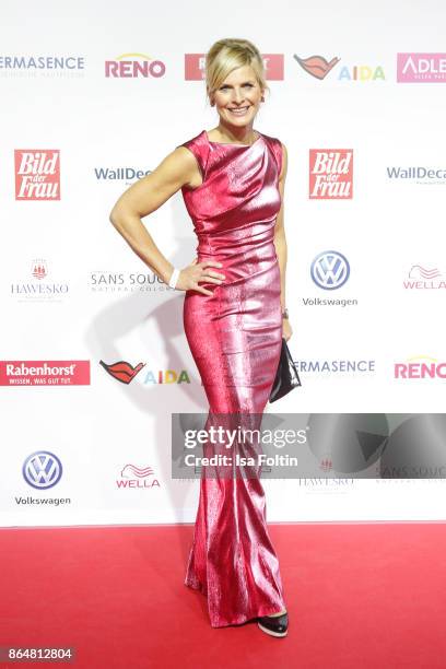 German presenter Barbara Hahlweg attends the 'Goldene Bild der Frau' award at Hamburg Cruise Center on October 21, 2017 in Hamburg, Germany.