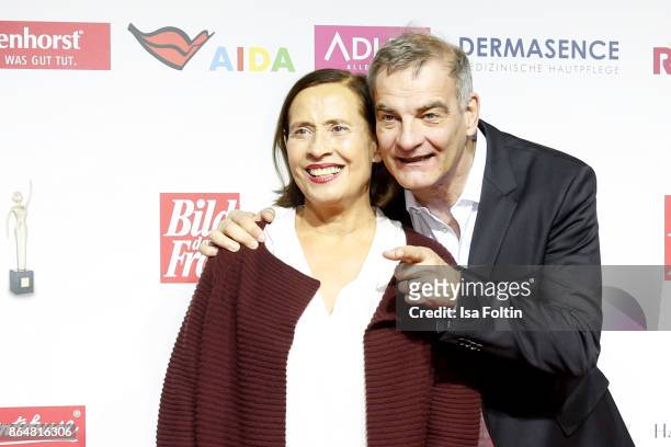German actor Heinrich Schafmeister and his wife Jutta Schafmeister attend the 'Goldene Bild der Frau' award at Hamburg Cruise Center on October 21,...