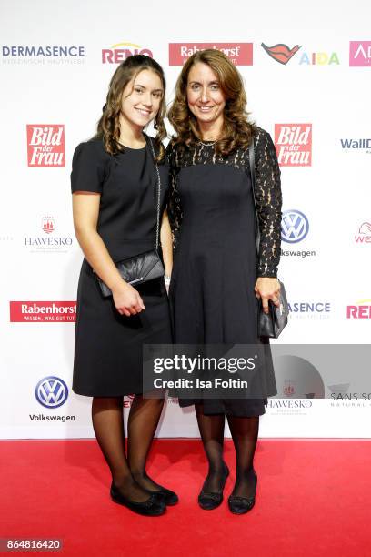 German politician Aydan Oezoguz and her daughter Anna Oezoguz attend the 'Goldene Bild der Frau' award at Hamburg Cruise Center on October 21, 2017...