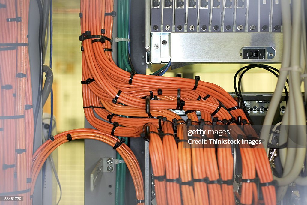 Cables in computer server rack