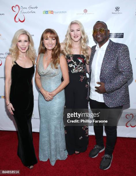 Kim Campbell, Jane Seymour, Ashley Campbell and Randy Jackson at Jane Seymour And The 2017 Open Hearts Gala at SLS Hotel on October 21, 2017 in...