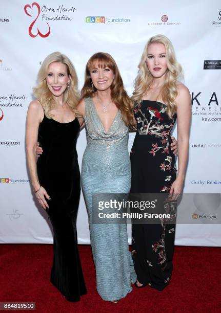 Kim Campbell, Jane Seymour and Ashley Campbell at Jane Seymour And The 2017 Open Hearts Gala at SLS Hotel on October 21, 2017 in Beverly Hills,...