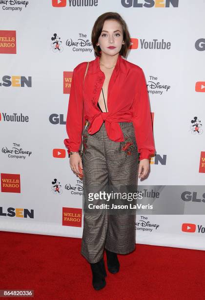 Actress Alexis G. Zall attends the 2017 GLSEN Respect Awards at the Beverly Wilshire Four Seasons Hotel on October 20, 2017 in Beverly Hills,...