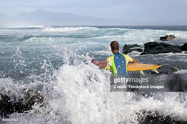 surfer in ocean - life si a beach stock pictures, royalty-free photos & images