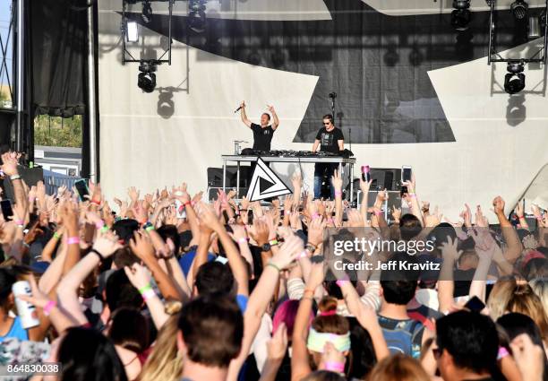 Chad Cisneros and David Reed of Tritonal perform at Echo Stage during day 2 of the 2017 Lost Lake Festival on October 21, 2017 in Phoenix, Arizona.