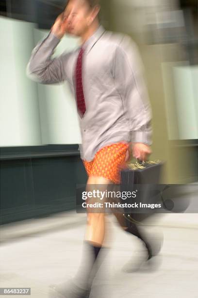 businessman without pants walking with briefcase - pants down bildbanksfoton och bilder
