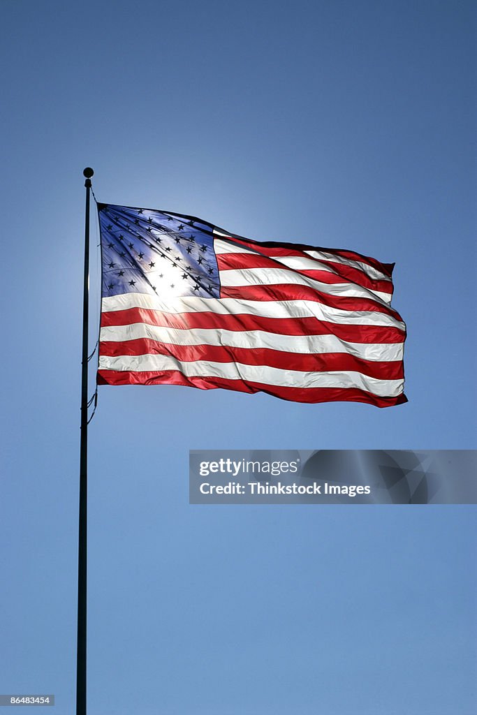 American flag against sky