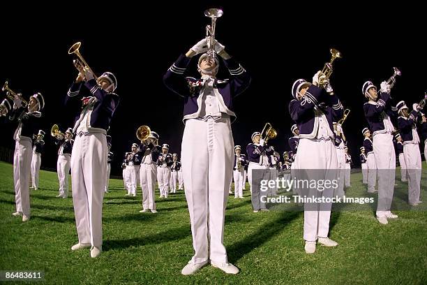 marching band - banda de marcha fotografías e imágenes de stock