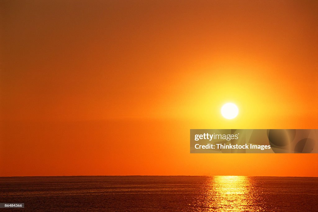 Sunset over ocean