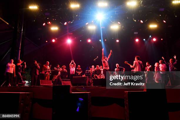 Performers from Soul Bugs Superjam: The Dap-Kings play The Beatles perform at Piestewa Stage during day 2 of the 2017 Lost Lake Festival on October...