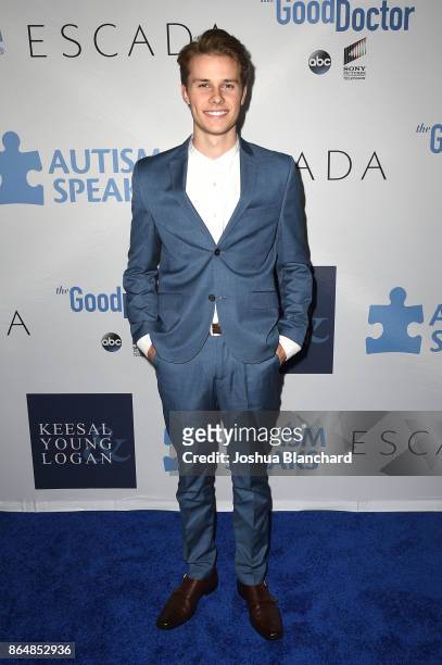 Logan Shroyer arrives at Autism Speaks, Into the Blue Gala on October 21, 2017 in Los Angeles, California.