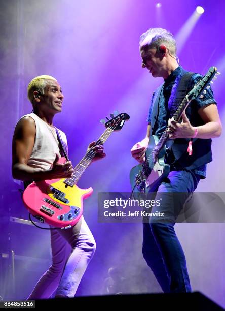 Tony Kanal and Tom Dumont of Dreamcar perform at Piestewa Stage during day 2 of the 2017 Lost Lake Festival on October 21, 2017 in Phoenix, Arizona.