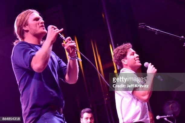 James Sunderland and Brett Hite of Frenship perform during Soul Bugs Superjam: The Dap-Kings play The Beatles at Piestewa Stage during day 2 of the...