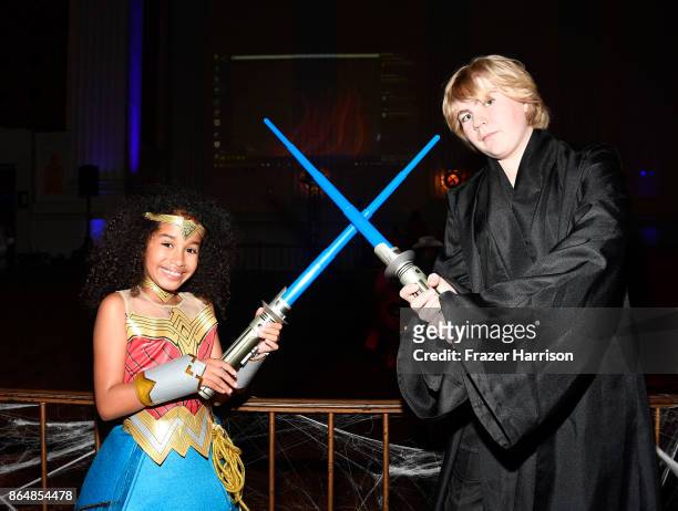 Jordyn Curet and Connor Dean at the Dream Halloween 2017 Costume Party Benefitting Starlight Children's Foundation presented by Michaels and Aaron...